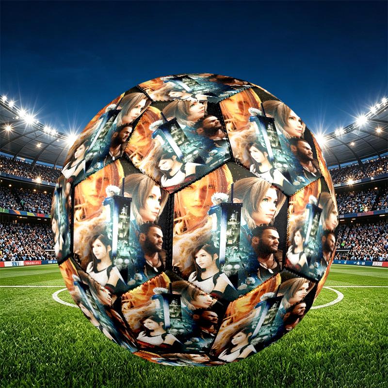 Final Fantasy Print Size 5 Soccer Ball, PU Wear Resistant Football for Match Training and Daily Practice, Birthday Gift for Soccer Fans