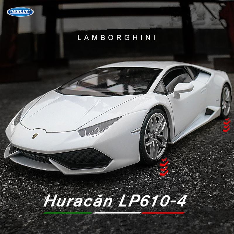 WELLY 1/24 Lamborghini Huracan LP610-4 Alloy Racing Car Model Diecast Metal Sports Car Model Simulation Collection Kids Toy Gift