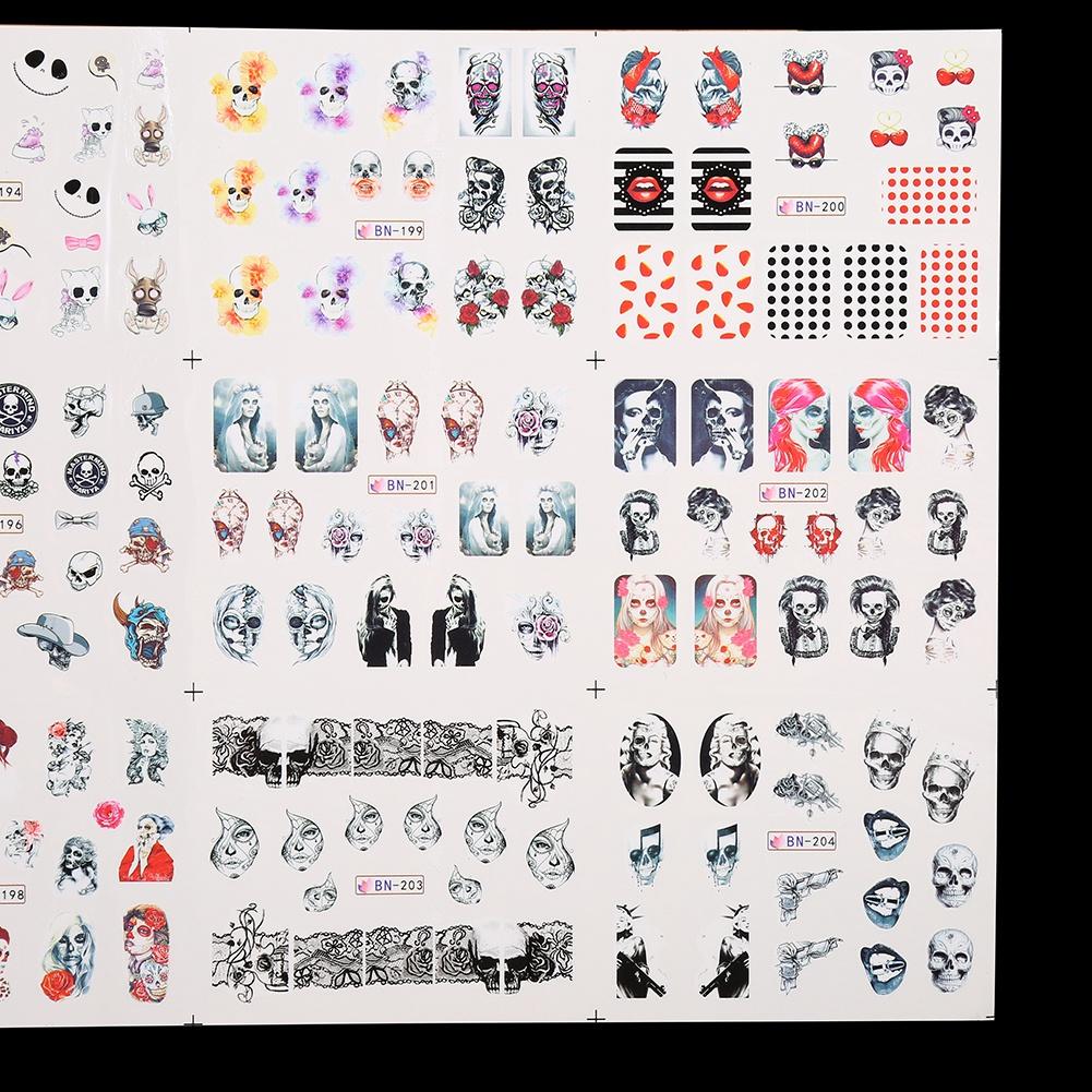 Halloween Bone Transfer Nail Art Sticker Polish Decal Manicure Decoration Accessory