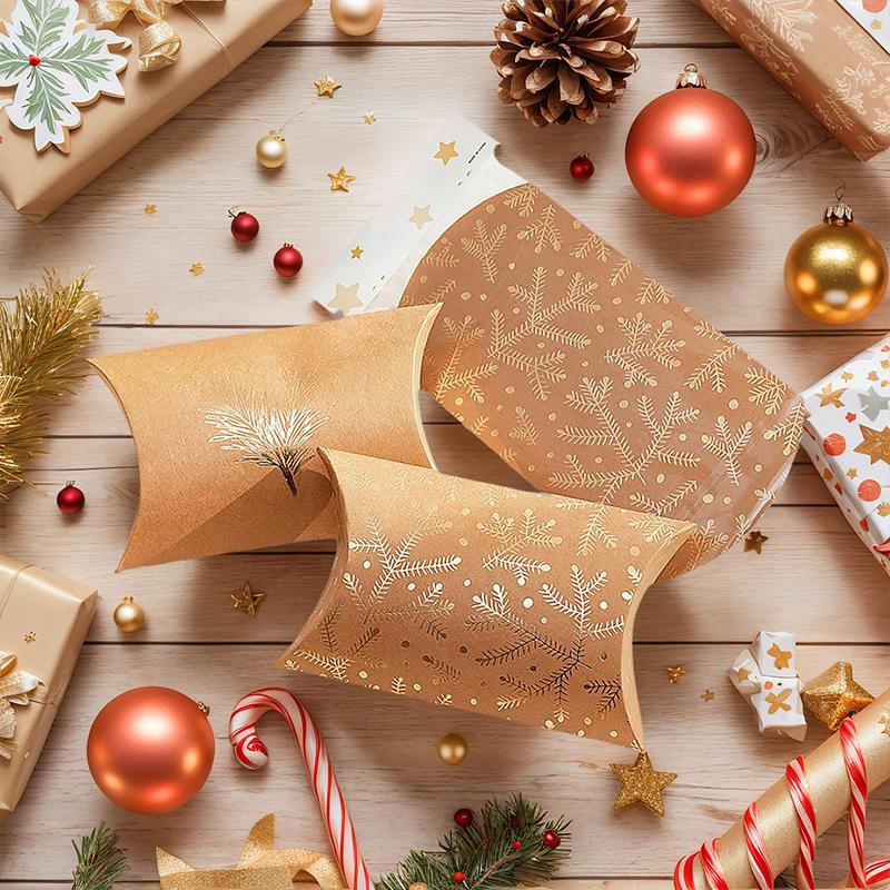 2PC/3PC/4PC Christmas Gift Box Set New Year Bronzing Pillow Box Graduation Ceremony Paper Christmas