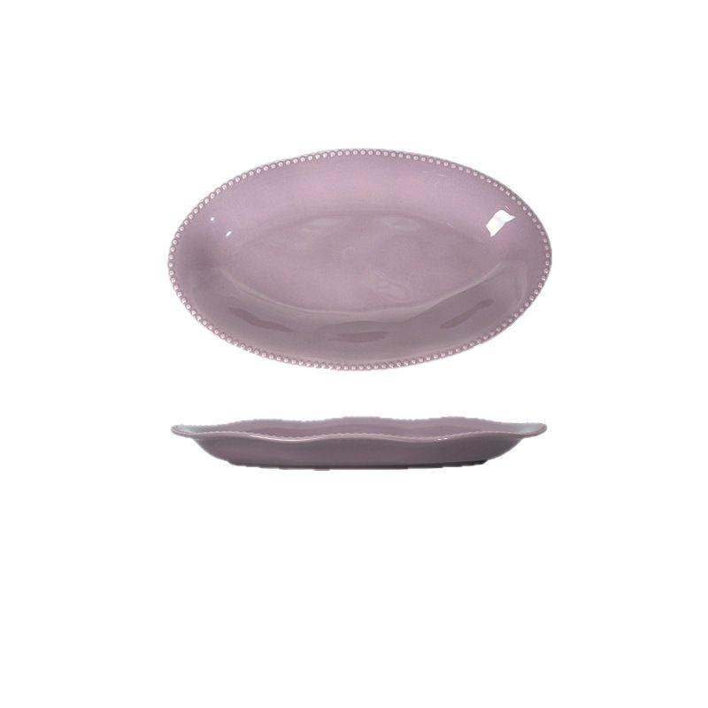 French Simple Ceramic Tableware Set Creative Beads High Value Household Ceramic Rice Bowl Noodle Bowl Vegetable Plate Fish Plate