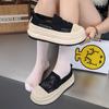 Thick-soled heightening fisherman shoes women's summer new lace mesh breathable lazy one-pedal small fragrant single shoes
