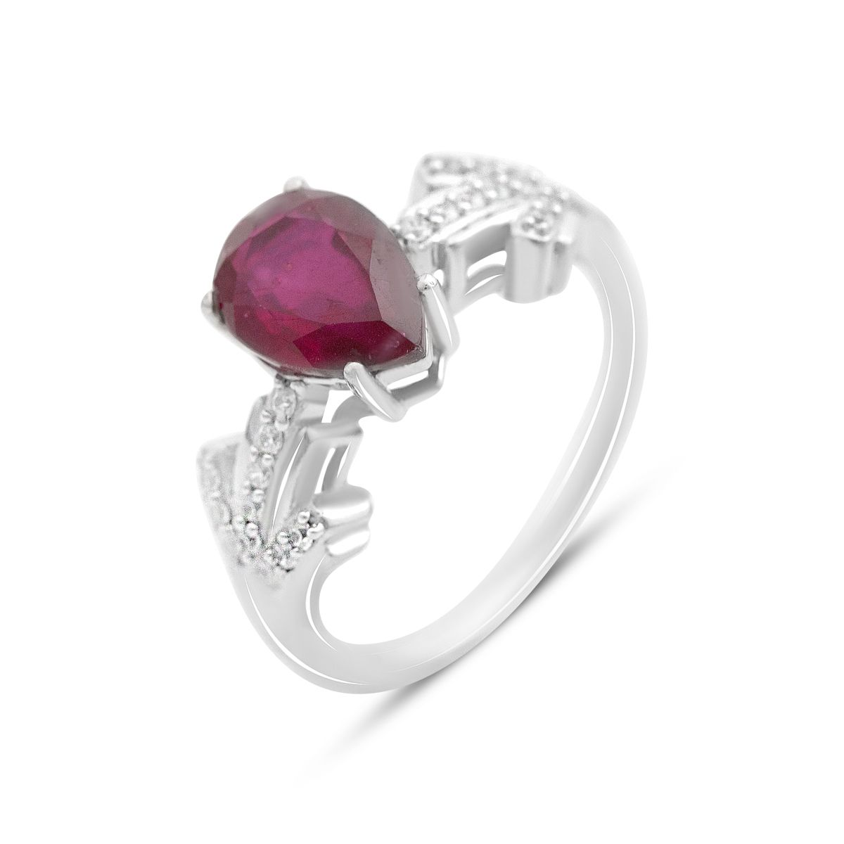 

Срібна каблучка з натуральним рубіном 2.863ct, вага виробу 3,61 гр (2153078) 17 rubine червоний колір