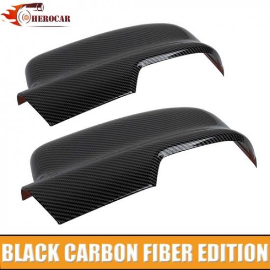 Exterior Rear View Mirror Cover Trim Bezel For Dodge Ram 1500 2018+ Carbon Fiber
