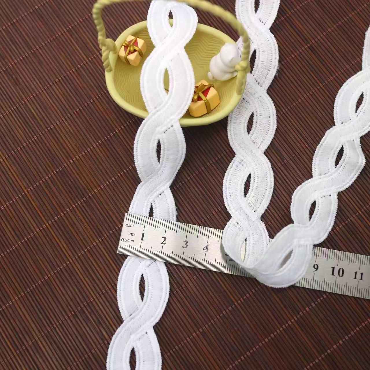 Двустороннее водорастворимое кружево с штрих-кодом, вышивка из молочного шелка, аксессуары для рукоделия, кружево для детского платья K2054