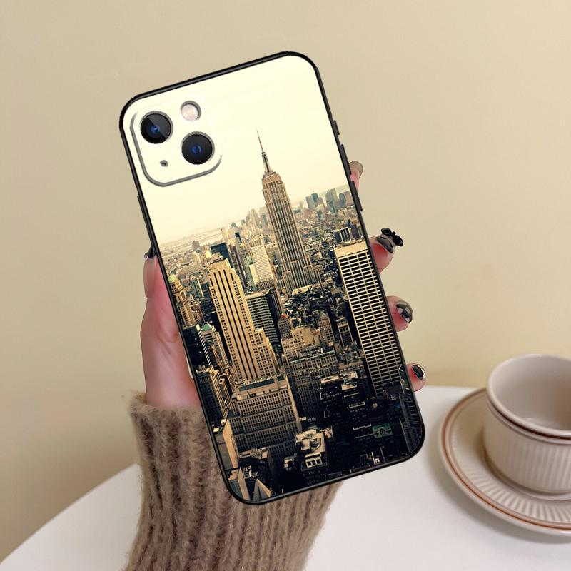 

New York City Phone Case For iPhone 16 Pro Max 14 13 12 11 15 17 Pro Max mini Plus 16e 17 Air Cover Funda iPhone 14Pro MAX