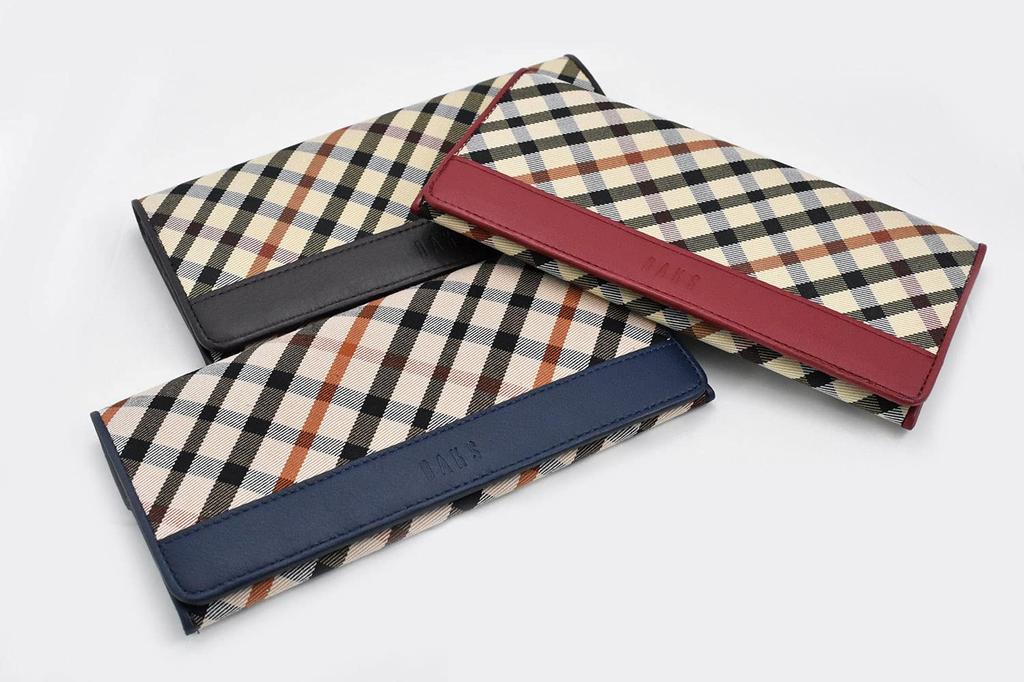 Daks HouseCheck Men's Long Wallet, Red, One Size