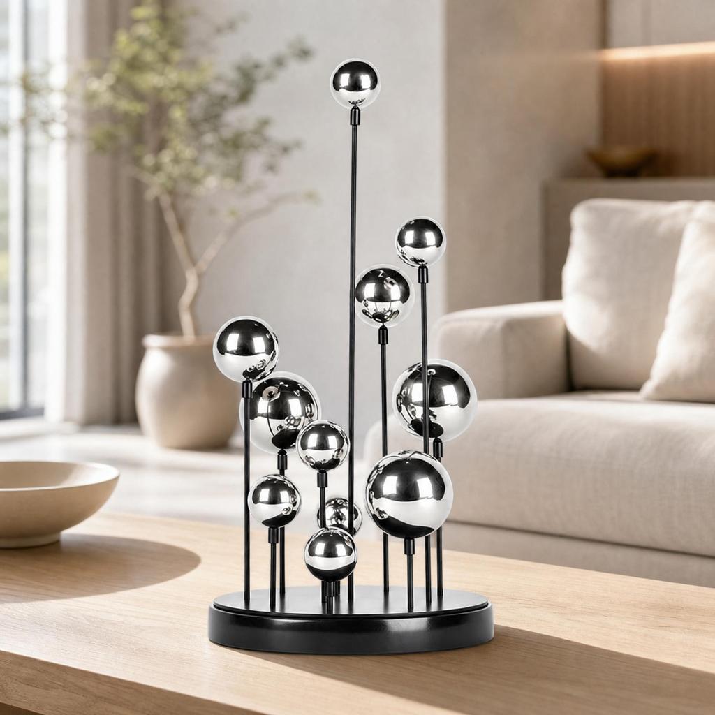Spherical Ornament Desktop Sculpture Modern BalloonCluster Metal Contemporary Centerpiece