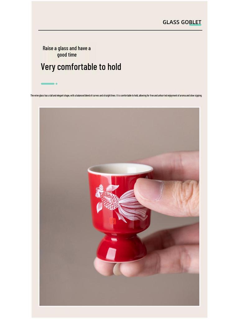 Colorful Glazed Ceramic Baijiu Cups: Creative One-Sip Toast Glasses for Home Use.