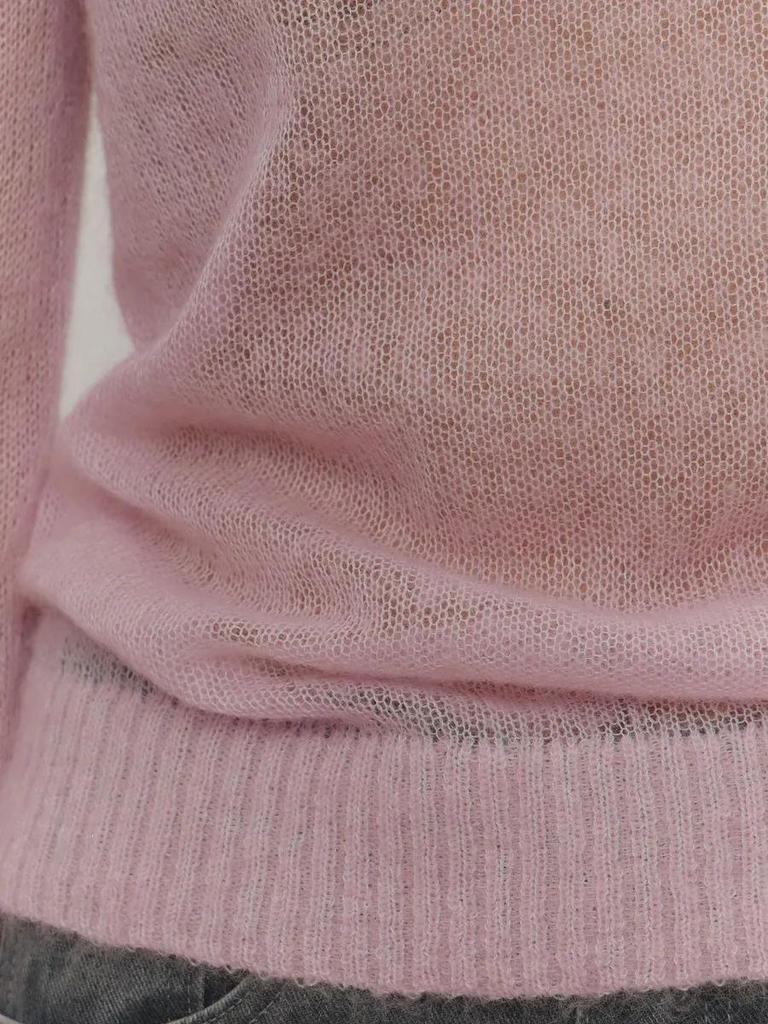2026 Spring/Summer Women's Thin Knit Cardigan, Round Neck, European Style, See-Through, Basic Style, Candy Colors