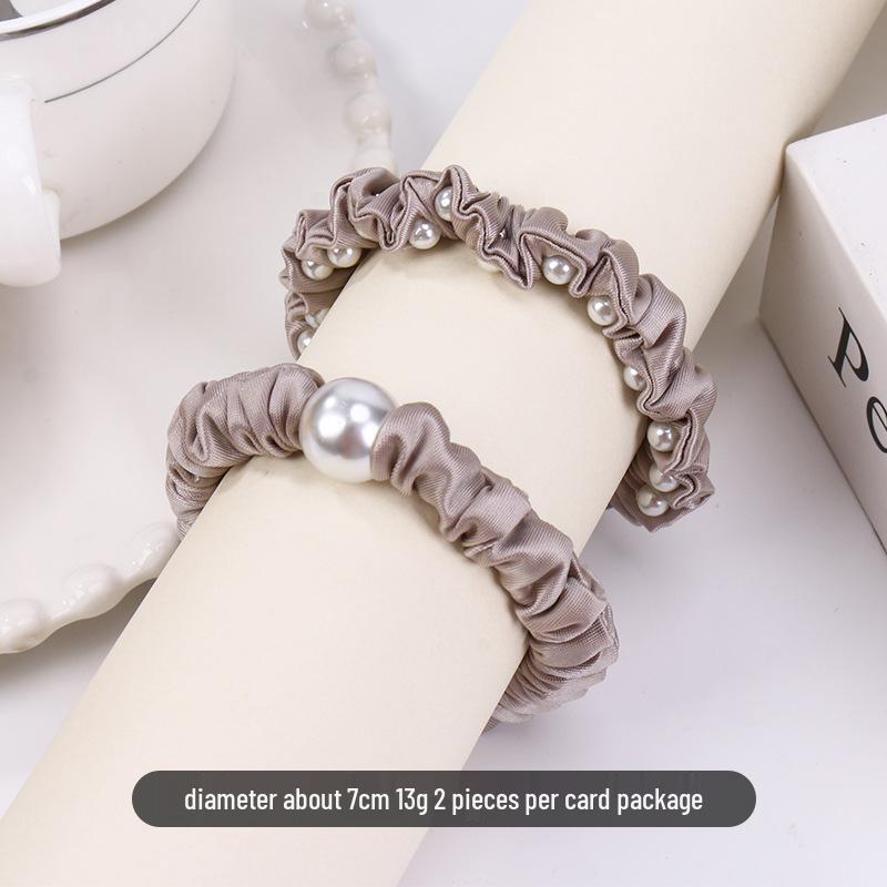 Exquisite Pearl Scrunchie: Durable, High-Elastic Hair Tie for Women’s Ponytails