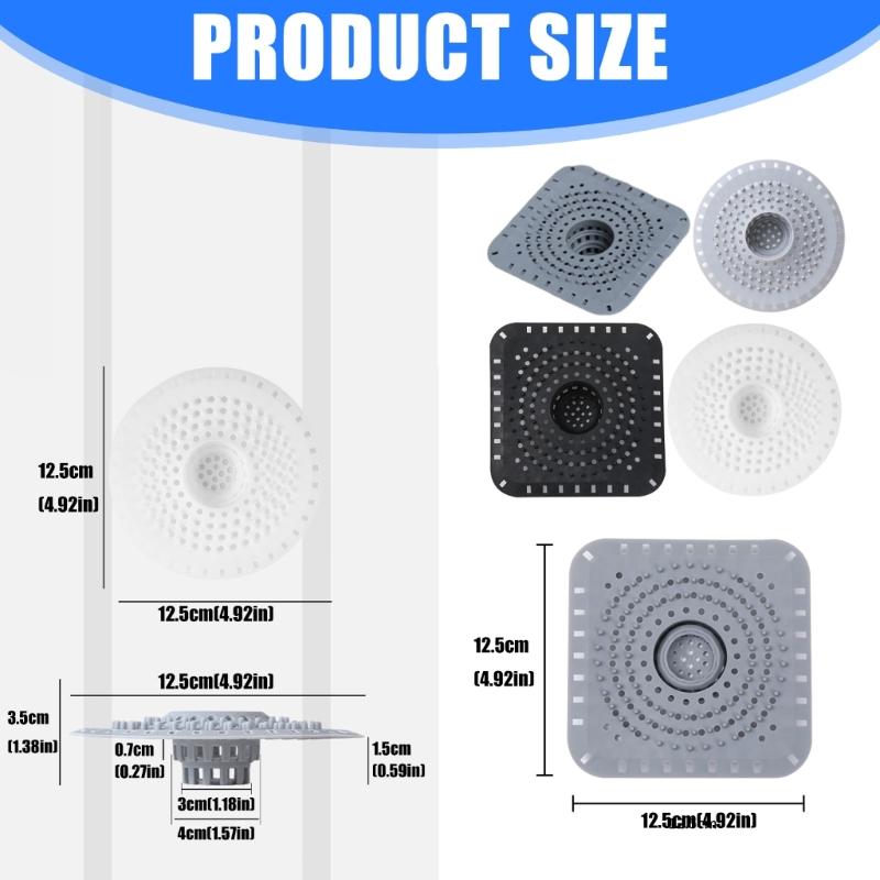 Silicone Sink Strainer Hair Catcher Clog Without Design Flexible Drain Cover Easy To Clean Strong Guards For Shower Bathtubs