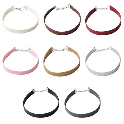 Damen-Halskette im einfachen Stil, Punk-Stil, Kunstleder, Halsband, Halskette, Schmuck