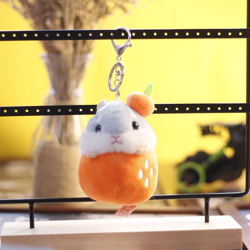 Adorable Mini Plush Hamster Keychain Soft Stuffed Animal Bag Charm Toy Cute