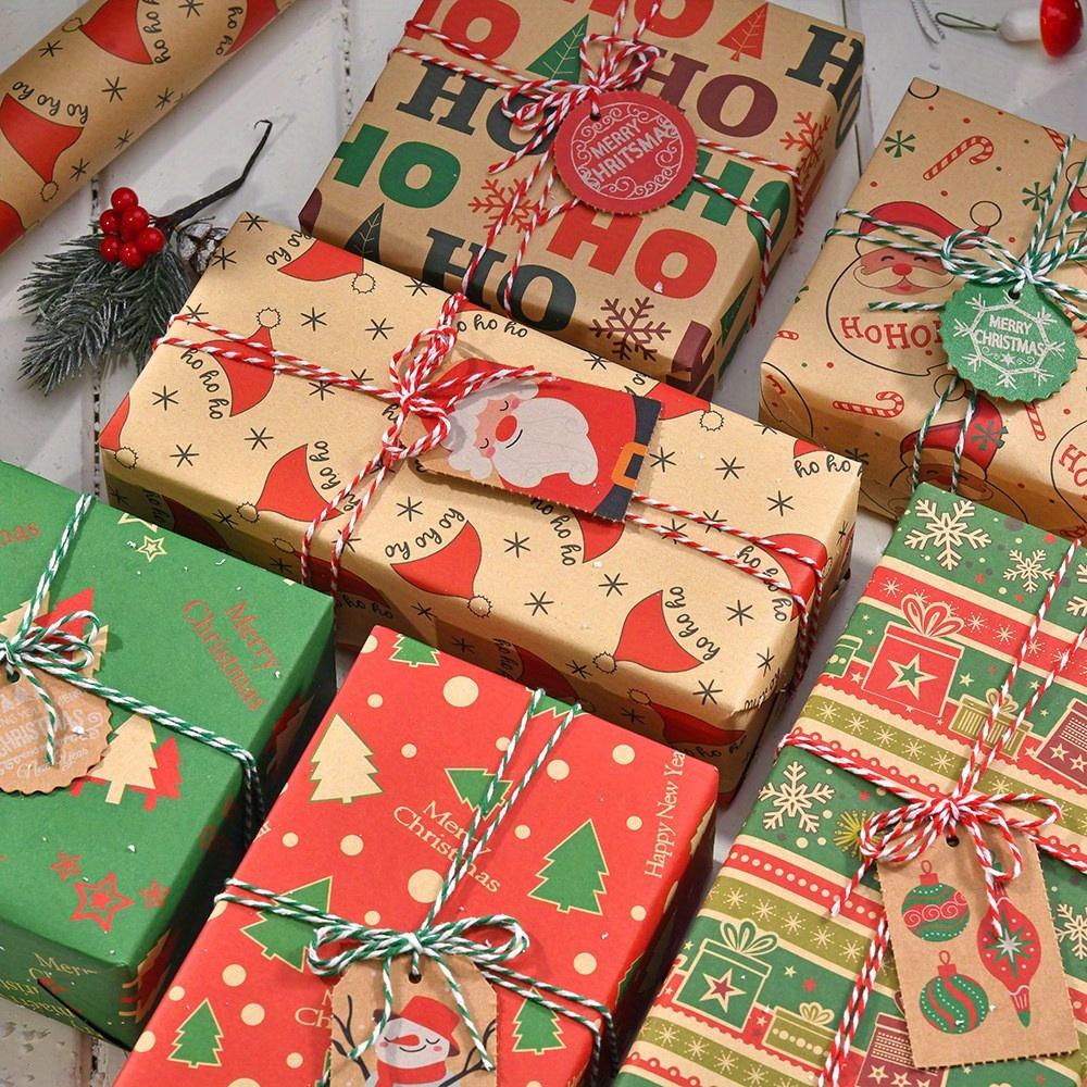1set Vintage Kraft Wrapping Paper, Beautiful Gift Wrapping Paper, Holiday Gift Wrapping Paper Gift Paper