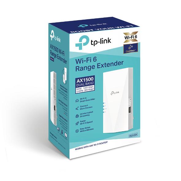 TP-Link RE500X WiFi 6 AP/Extender/Repeater, AX1500 300/1201Mbps, 1x GLAN, OneMesh