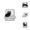 Cartoon Character Unique Brooch Set Stylish Black And White Alloy Pins For Accessories