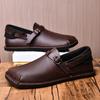 Leisure Walk Mens Business Casual Shoes Handmade Rubber Bottom Loafers Genuine Leather Driving Footwear Office Moccasins Slip-On