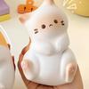 Cute Cat Squeeze Toy, Soft PU, Bright White, Safe, Decorative