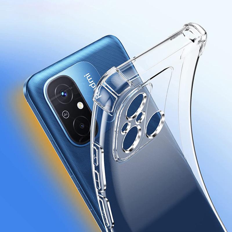 Air Bag Anti-Knock Soft Crystal Clear Transparent TPU Silicone Case Phone Cover For Redmi 12C / 12 / 10C / 10