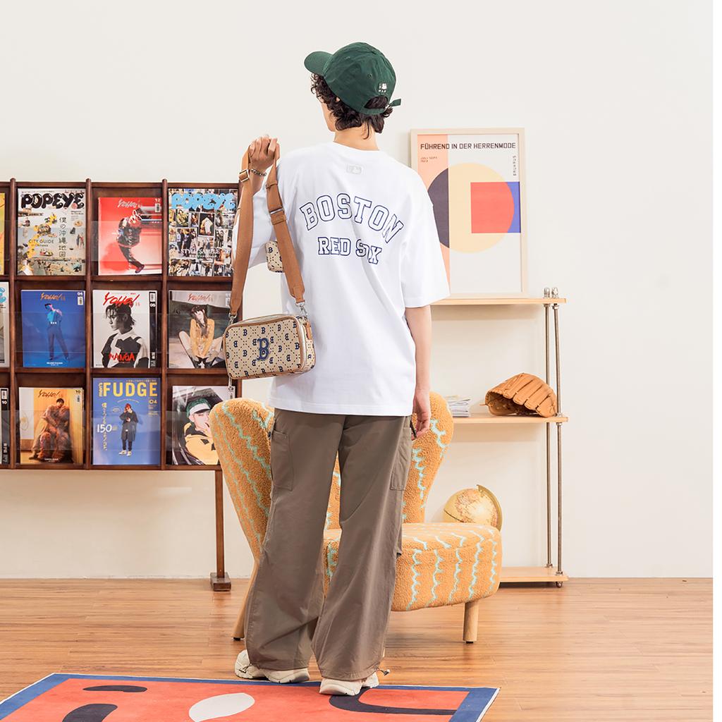 New MLB Set-in Sleeve T-Shirt Unisex White 3ATSV0533-43WHS