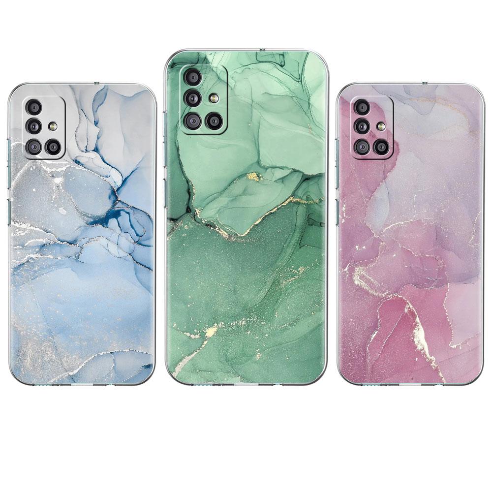 Marble Pattern 3 Clear Case For Samsung Galaxy A52 A12 A51 A32 A21s A71 A32 A22 A50 A70 A31 A72 5G Phone Cover