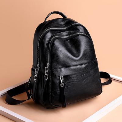 Zaino leggero da donna alla moda - Materiale PU, grande capacità, spallacci regolabili, perfetto per viaggi e uso quotidiano