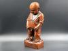 Chinese Vintage Boxwood Carved Exquisite Boy Child Statue Wooden Figurines Art