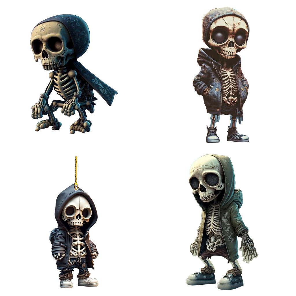 Acrylic Car Decor Skull Halloween Pendant For Vehicle Interior Enhancement