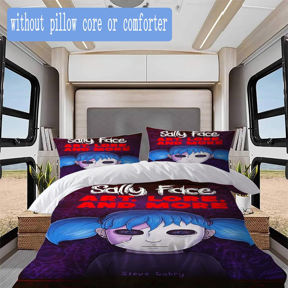 Sally Face Pattern Bedding,Quilt Set Quilt Cover Pillowcase Home Birthday Gift (1*duvet cover+2*pillowcase,without core)ZSJT0917090