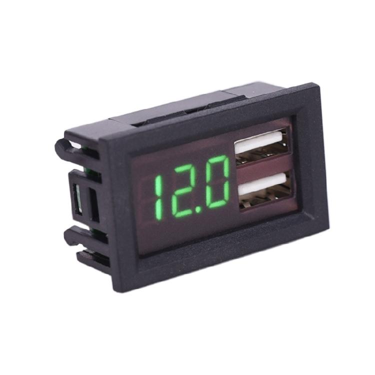 LED Digital Display Voltmeter Dual USB Output Voltage Meter Battery Tester Panel