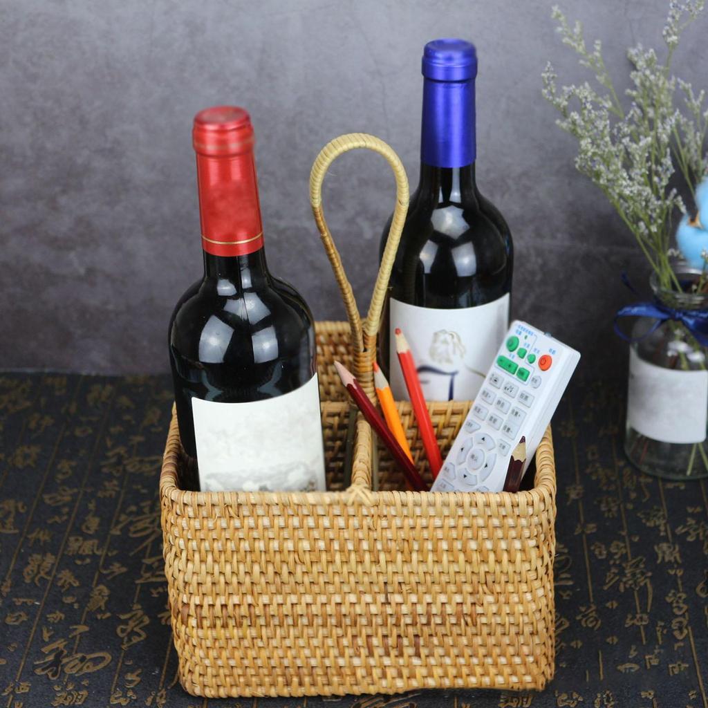 Utensil Holder Condiment Organizer Container Basket with 4 Compartments Tableware Storage