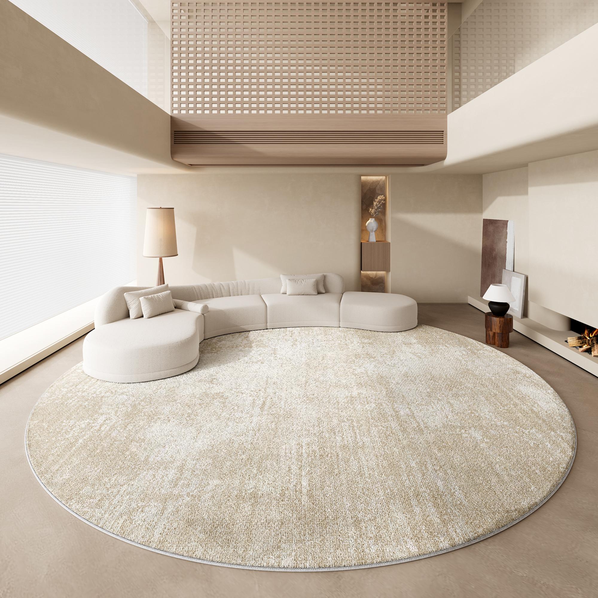 

Килими кремового стилю для спальні Пухнастий м який приліжковий килимок Легка розкіш Декорація вітальні Круглий килим Дім Товстий плюшевий килимок для підлоги 180x180CM