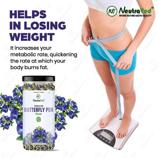 NeutraVed Blue Butterfly Pea Flower 20g and Chamomile Flower Tea 30g Combo | Stress Relief Sleep Tea | Premium Herbal Dried Flowers - 50gm