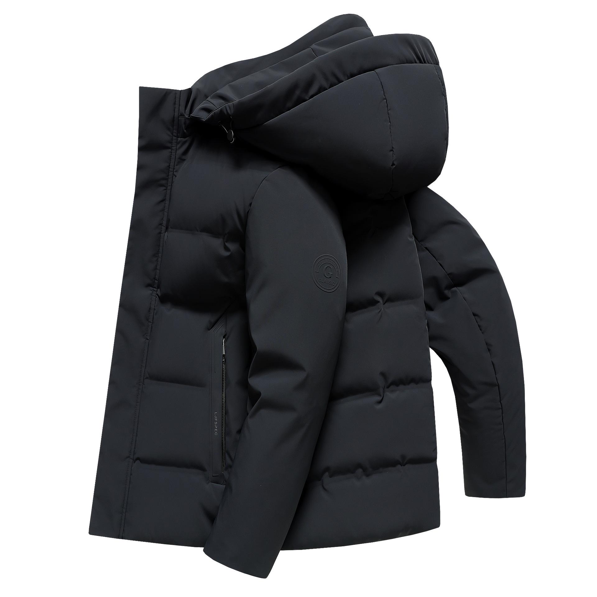 

Men s 2025 Winter Thick Duck Down Hooded Jacket for Cold Protection XXXL ціан