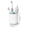 Toothbrush Holder Bathroom Multifunctional Compartment Draining Storage Rack Cosmetic Toiletries Organizing Storage Box