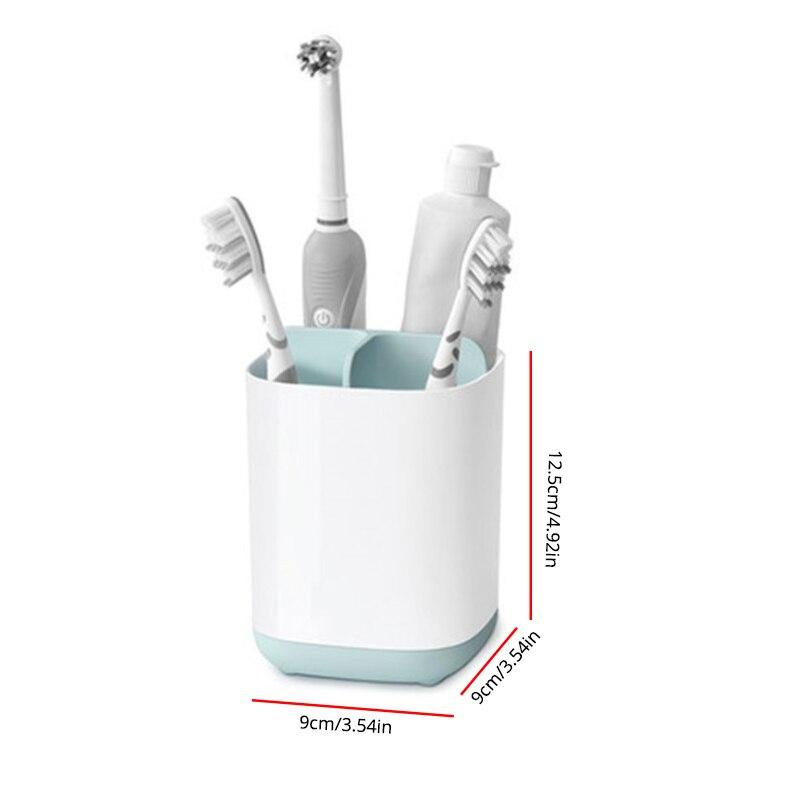 Toothbrush Holder Bathroom Multifunctional Compartment Draining Storage Rack Cosmetic Toiletries Organizing Storage Box
