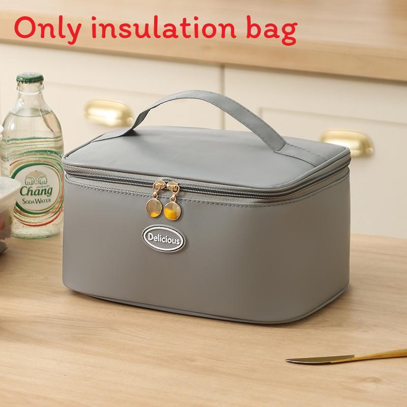 

Portable Duallayer Insulated Food Container For Travel And Picnics Gray Single