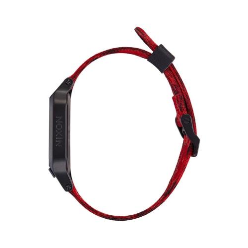 NIXON Heat A1320 - Black/Red - 100M Water Resistant Men's Ultra Thin Digital Sport Watch (38mm Watch Face, 20mm PU/Rubber/Silicone Band)
