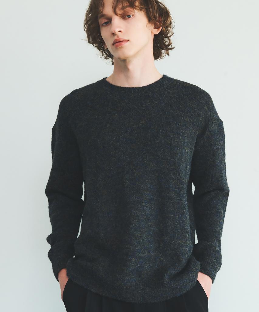 TRIP LE SENS Unisex Wool Crotch Over Round Knit_Charcoal