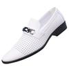 Summer Trend New British Perforated Breathable Leather Shoes For Men Dress Evening Wedding Footwear Prom Sapato Social Masculino