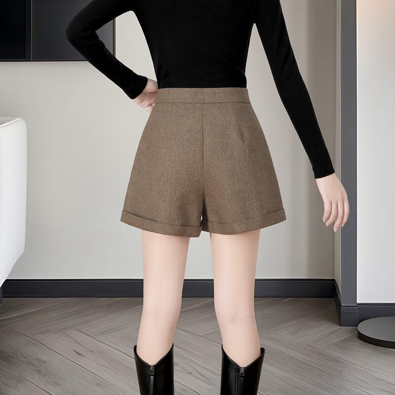 She Pond Women's High-Waist A-Line Wide-Leg Pocket Shorts