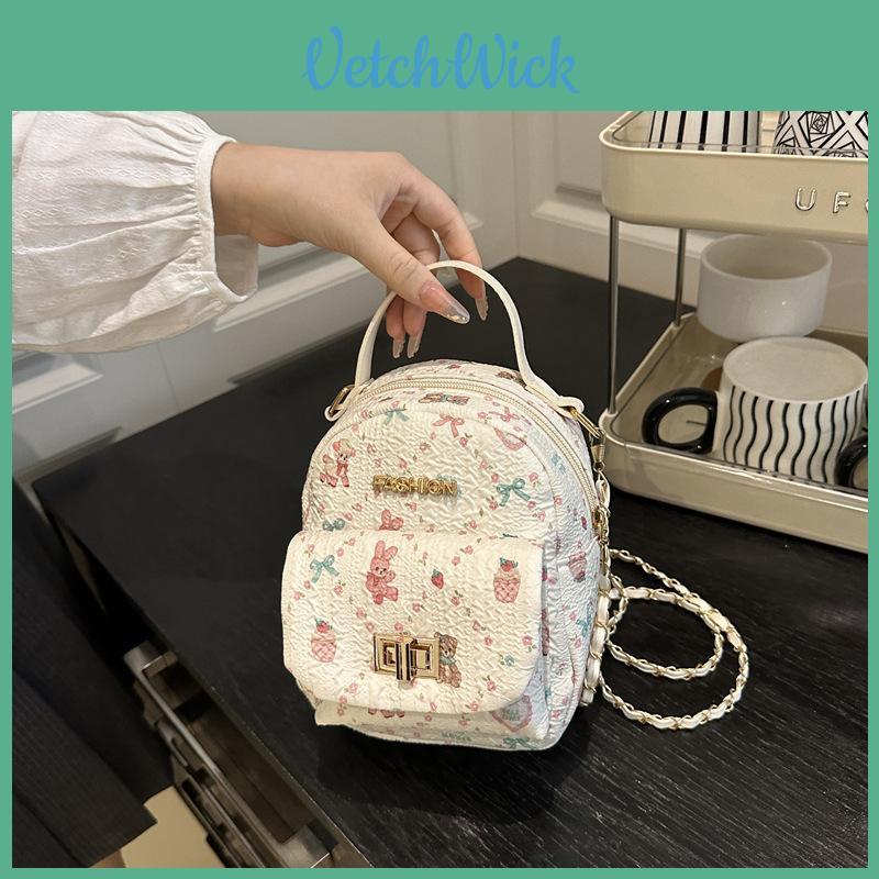Rabbit Pattern Pu Crossbody Bag With Chain Strap For Daily Use And Fashion Accessory