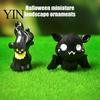 Spooky Ornaments for Indoor Plants Halloween Miniature Ornament, Skeleton Tombstone Miniature, Cute Mini Grim Reaper Haunted House Decoration Desk Bat