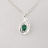Chrome Diopside Gemstone 925 Sterling Silver Designer Zircon Pendant 1.4" Women Jewelry For Birthday Gift CZP16-7