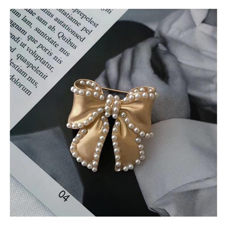 Perlová brož s mašlí Barokní Trendy Elegantní Brožové špendlíky Párty Svatba Dárky