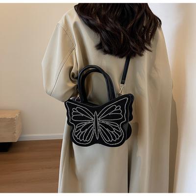 Cartoon Rivet Butterfly Handbag 2025 New Fashion Butterfly Portable Small Square Bag Large Capacity Shoulder Crossbody Bag