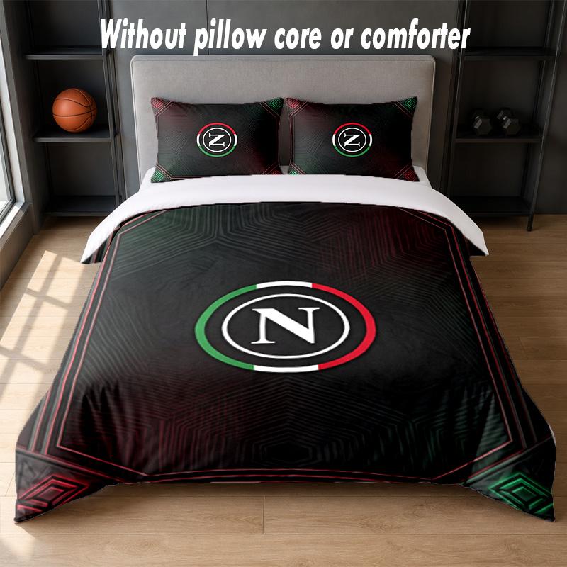 Set Biancheria da Letto Napoli FC 1 Copripiumino + 2 Federe Morbido Traspirante Biancheria da Letto per la Casa
