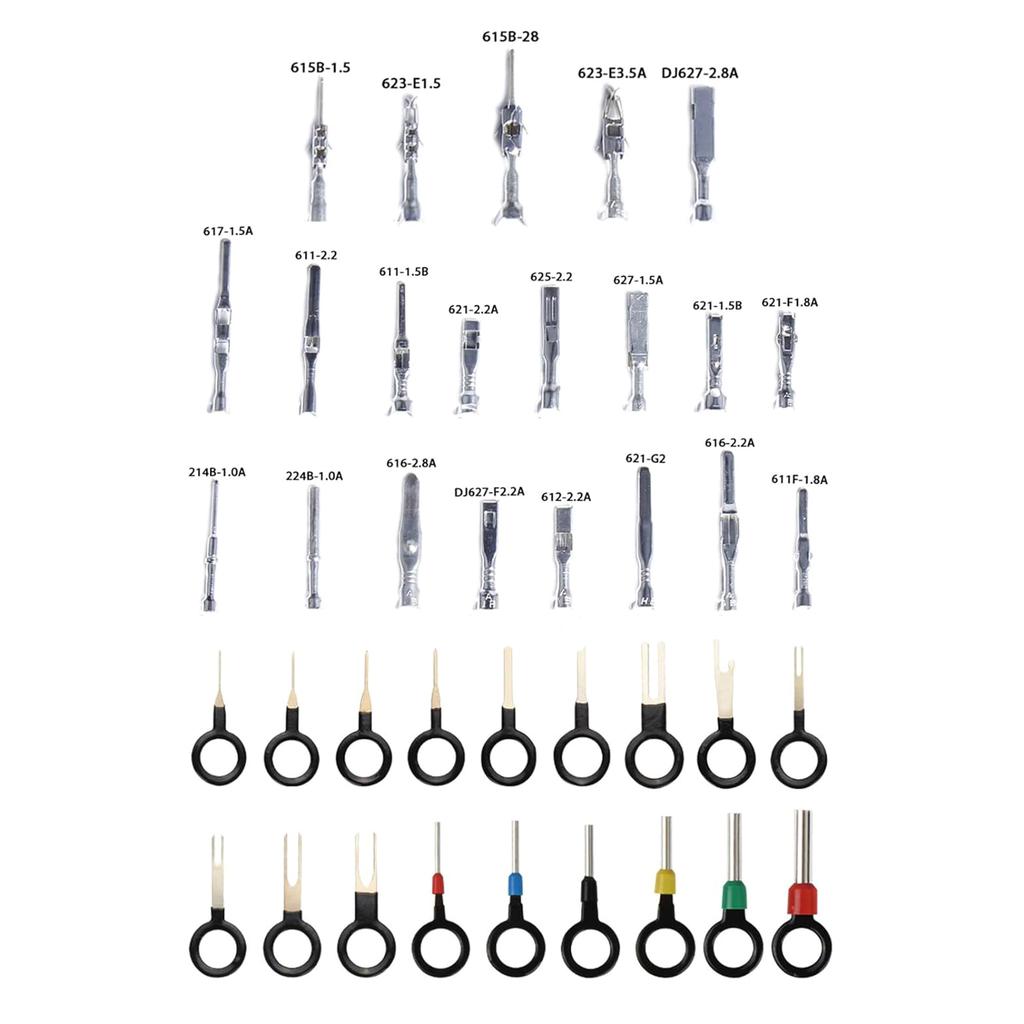 340pcs Automotive Electrical Wire Connectors Assorted Set Male Female Crimp Pins Not Insulated Plugs with Box for Car