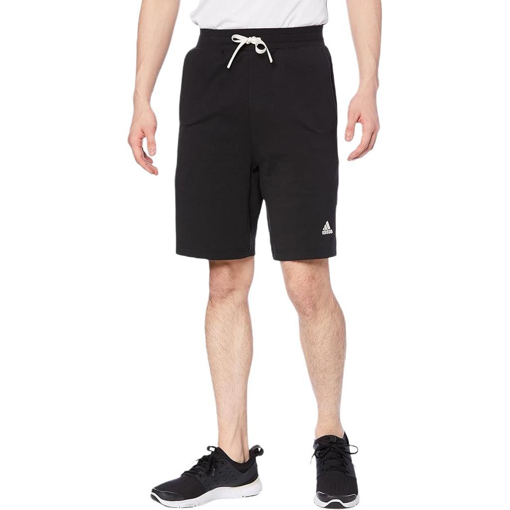 Adidas Solid Color Lace-Up Letter Print Shorts Men Shorts Black HB6590-BLACK